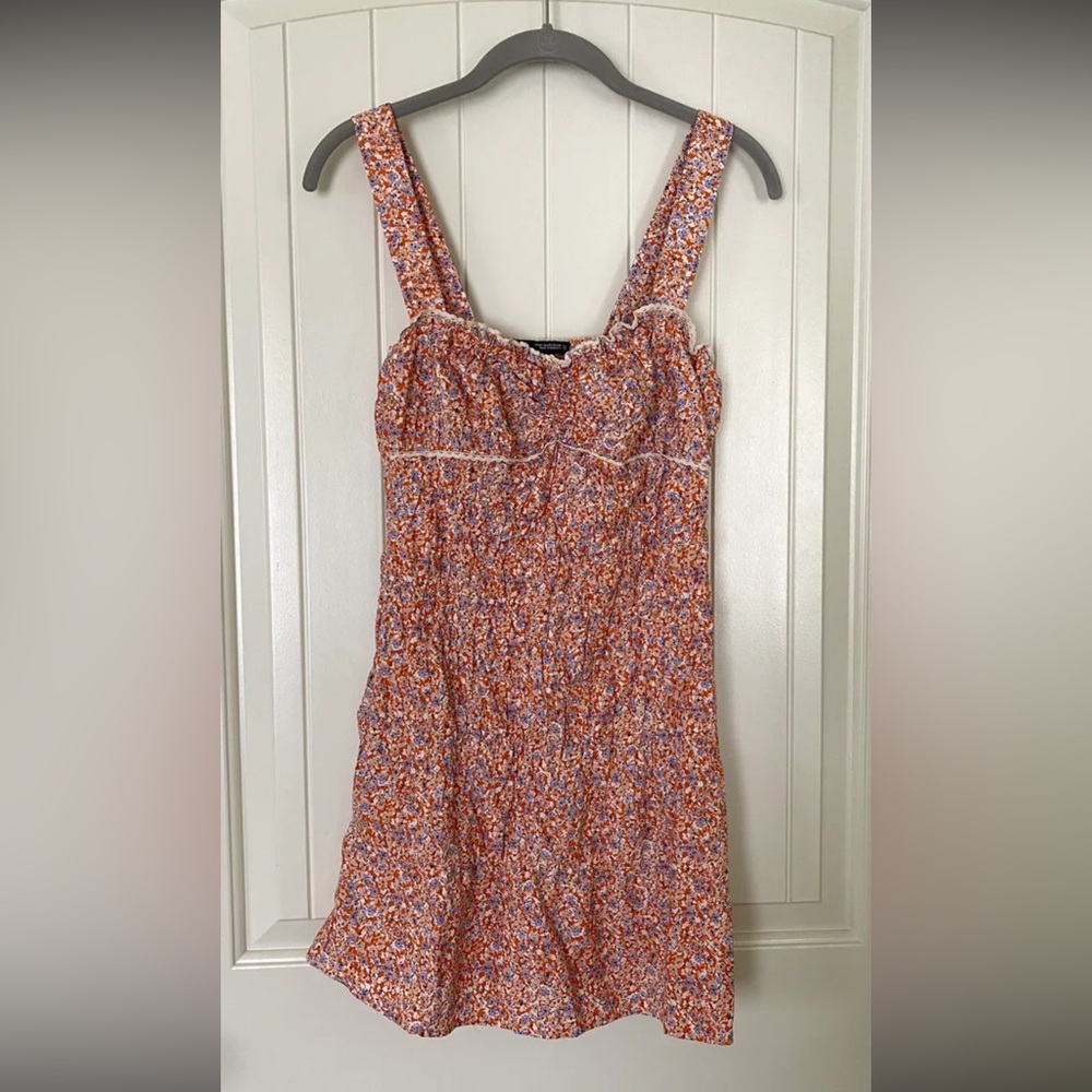 Zara floral smocked dress